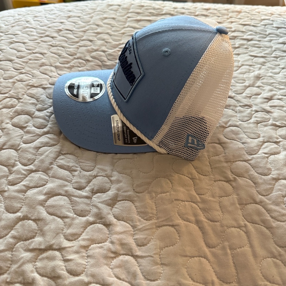New Era Light Blue and White North Carolina Trucker Hat - Picture 2 of 3